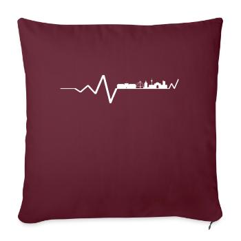 Mannheim Monnem Mannheimat - Housse de coussin décorative 45 x 45 cm - bordeaux - Devant