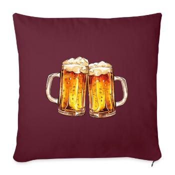 Bierkrug Bierkrüge Biergläser Bier Saufen Alkohol - Sofakissenbezug 45 x 45 cm - Burgunderrot - Vorne