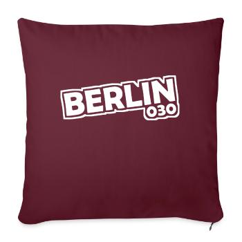 Berlin - 030 - Capitale - Allemagne - Indicatif régional - Housse de coussin décorative 45 x 45 cm - bordeaux - Devant