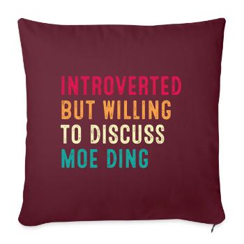 Introverti mais prêt à discuter de Moo Deng Retro - Housse de coussin décorative 45 x 45 cm - bordeaux - Devant