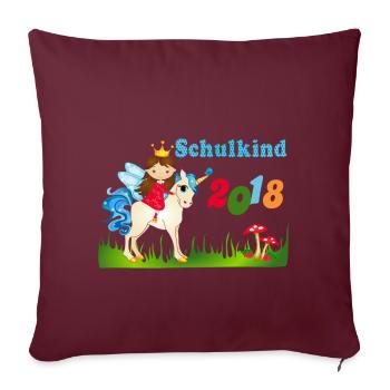 Ecolier 2018 inscription des filles Unicorn - Housse de coussin décorative 45 x 45 cm - bordeaux - Devant