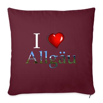 J'aime Allgaeu, Allgäu, J'aime Allgäu - Housse de coussin décorative 45 x 45 cm - bordeaux - Devant