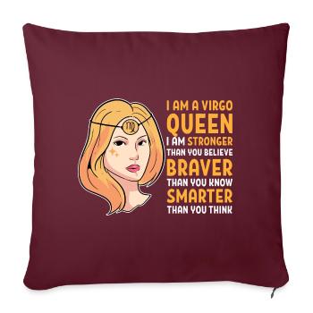 Signes du zodiaque Jungfrau - Housse de coussin décorative 45 x 45 cm - bordeaux - Devant