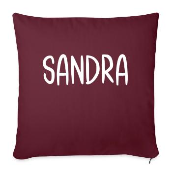 Sandra Custom Name Schriftart Text Geburtstag - Sofakissenbezug 45 x 45 cm - Burgunderrot - Vorne