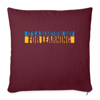 belle journée pour apprendre - Housse de coussin décorative 45 x 45 cm - bordeaux - Devant
