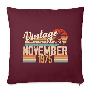 Légendaire depuis novembre 1975 - Vintage 1975 - Housse de coussin décorative 45 x 45 cm - bordeaux - Devant