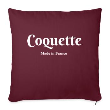 Coquette made in France - Housse de coussin décorative 45 x 45 cm - bordeaux - Devant