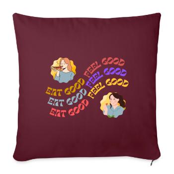 MANGEZ BIEN SENTEZ-VOUS BIEN - Housse de coussin décorative 45 x 45 cm - bordeaux - Devant