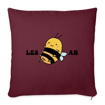Les Bee An - Fierté lesbienne LGBT - Mais d’abord, - Housse de coussin décorative 45 x 45 cm - bordeaux - Devant