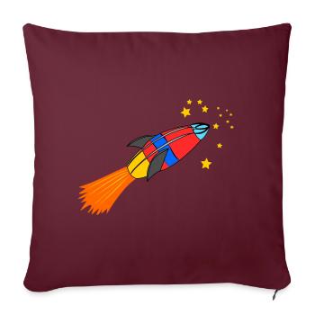 fusée - Housse de coussin décorative 45 x 45 cm - bordeaux - Devant