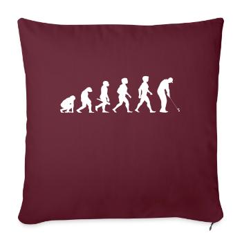 Evolution Golf Golfer Golfspieler Golfplatz - Sofakissenbezug 45 x 45 cm - Burgunderrot - Vorne