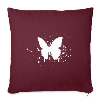 Papillon art silhouette - Housse de coussin décorative 45 x 45 cm - bordeaux - Devant