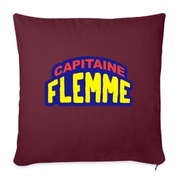 Capitaine flemme humour super héros - Housse de coussin décorative 45 x 45 cm - bordeaux - Devant