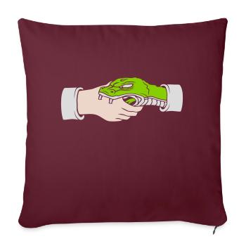 Greeting Handshake Snake Bites - Sofa pillowcase 17,3'' x 17,3'' (45 x 45 cm) - burgundy - Front
