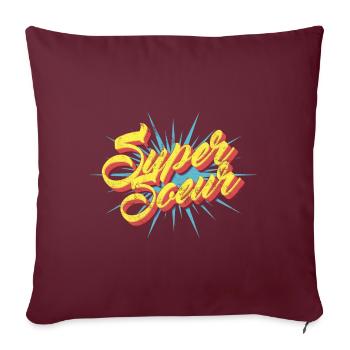 Super Soeur - Famille Héros Vintage - Housse de coussin décorative 45 x 45 cm - bordeaux - Devant