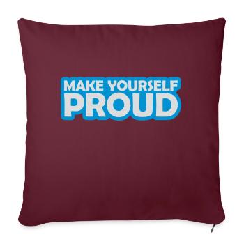 Faites-vous fier de la citation - Housse de coussin décorative 45 x 45 cm - bordeaux - Devant