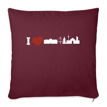 Mannheim Monnem Mannheimat - Housse de coussin décorative 45 x 45 cm - bordeaux - Devant