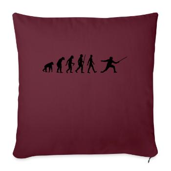 Evolution - escrime, sports, arts martiaux, épée - Housse de coussin décorative 45 x 45 cm - bordeaux - Devant