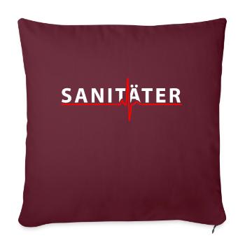 Sanitäter Lebensretter Rettungsdienst Herzschlag - Sofakissenbezug 45 x 45 cm - Burgunderrot - Vorne