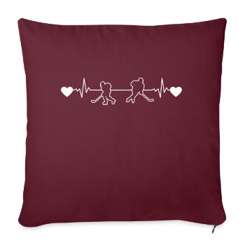 Hockey sur glace Équipe de hockey sur glace Cadeau de sports d’hiver - Housse de coussin décorative 45 x 45 cm - bordeaux - Devant