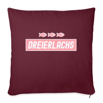 Dreierlachs 3er Lachs Fisch Bremen Geschenk - Sofakissenbezug 45 x 45 cm - Burgunderrot - Vorne
