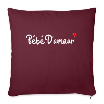 Bébé d'amour - Housse de coussin décorative 45 x 45 cm - bordeaux - Devant