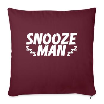 Late Riser Funny Snooze Man Nightshift - Housse de coussin décorative 45 x 45 cm - bordeaux - Devant