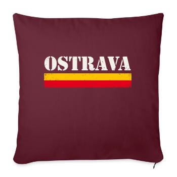 Ostrava - Housse de coussin décorative 45 x 45 cm - bordeaux - Devant