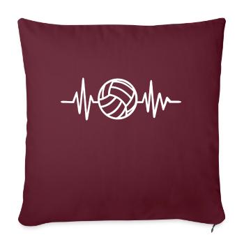 Volley-ball Battement de cœur mignon drôle - Housse de coussin décorative 45 x 45 cm - bordeaux - Devant