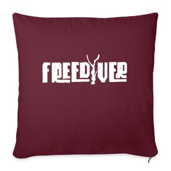 Plongée sous-marine en apnée - Housse de coussin décorative 45 x 45 cm - bordeaux - Devant