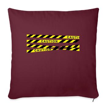 caution_f2 - Sofakissenbezug 45 x 45 cm - Burgunderrot - Vorne