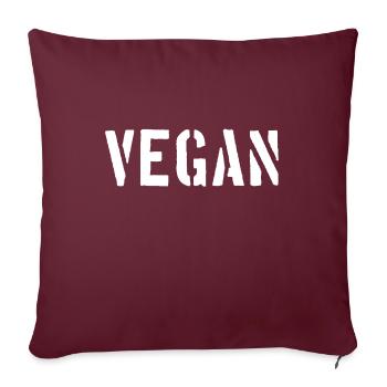 VEGAN - Veganerin - Veganer - Tierliebe - Sofakissenbezug 45 x 45 cm - Burgunderrot - Vorne