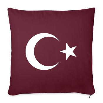 Turkey Flag Motif – Crescent Moon & Star – Powerful - Sofa pillowcase 17,3'' x 17,3'' (45 x 45 cm) - burgundy - Front