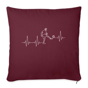 Fußball Herzschlag zur Liebe zum Kicken Soccer EKG - Sofakissenbezug 45 x 45 cm - Burgunderrot - Vorne