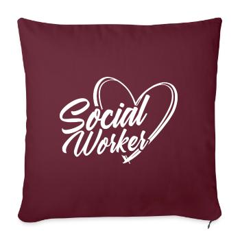 Sozialarbeiter Sozialarbeit Beruf Soziale - Sofakissenbezug 45 x 45 cm - Burgunderrot - Vorne