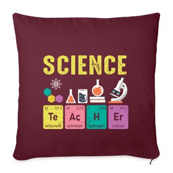 Éléments réguliers des professeurs de sciences - Housse de coussin décorative 45 x 45 cm - bordeaux - Devant