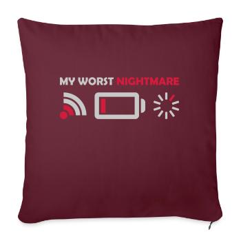 Mon pire cauchemar Logos - Housse de coussin décorative 45 x 45 cm - bordeaux - Devant
