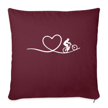 Vélo de montagne cyclisme - Housse de coussin décorative 45 x 45 cm - bordeaux - Devant