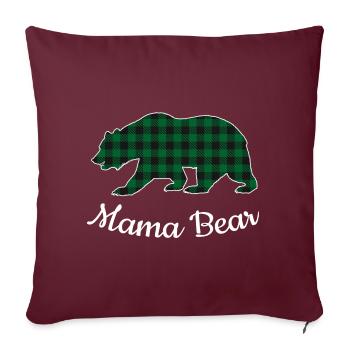 Mama Bear - Sofakissenbezug 45 x 45 cm - Burgunderrot - Vorne