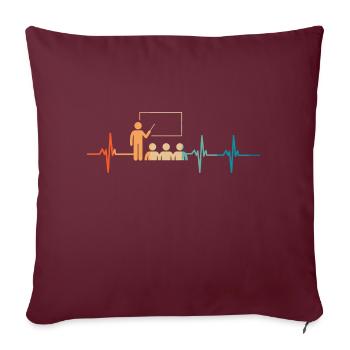 Battement de cœur Enseignement - Housse de coussin décorative 45 x 45 cm - bordeaux - Devant