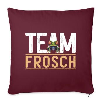 Équipe Grenouille Équipe Grenouille Motif Grenouille - Housse de coussin décorative 45 x 45 cm - bordeaux - Devant