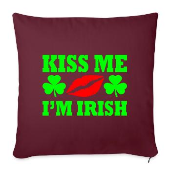 Kiss me im irish - Housse de coussin décorative 45 x 45 cm - bordeaux - Devant