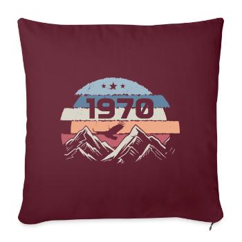 Original des années 1970 Vintage Anniversaire des années 1970 Années 1970 - Housse de coussin décorative 45 x 45 cm - bordeaux - Devant