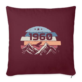 Original des années 1960 Vintage Anniversaire des années 1960 - Housse de coussin décorative 45 x 45 cm - bordeaux - Devant