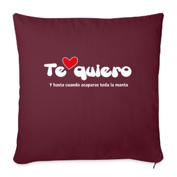 "I LOVE YOU" - Funny Quotes Couples 06 - Sofa pillowcase 17,3'' x 17,3'' (45 x 45 cm) - burgundy - Front