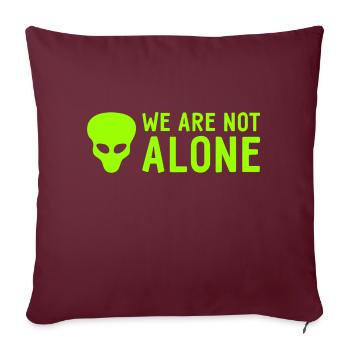 Alien - Nous ne sommes pas seuls - Extraterrestres - Housse de coussin décorative 45 x 45 cm - bordeaux - Devant