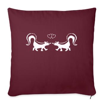 Amour Skunk - Housse de coussin décorative 45 x 45 cm - bordeaux - Devant
