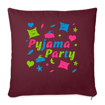 Soirée pyjama pour une soirée entre filles amusante - Housse de coussin décorative 45 x 45 cm - bordeaux - Devant