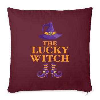La sorcière chanceuse - Housse de coussin décorative 45 x 45 cm - bordeaux - Devant