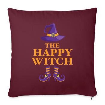 La Sorcière Heureuse - Housse de coussin décorative 45 x 45 cm - bordeaux - Devant